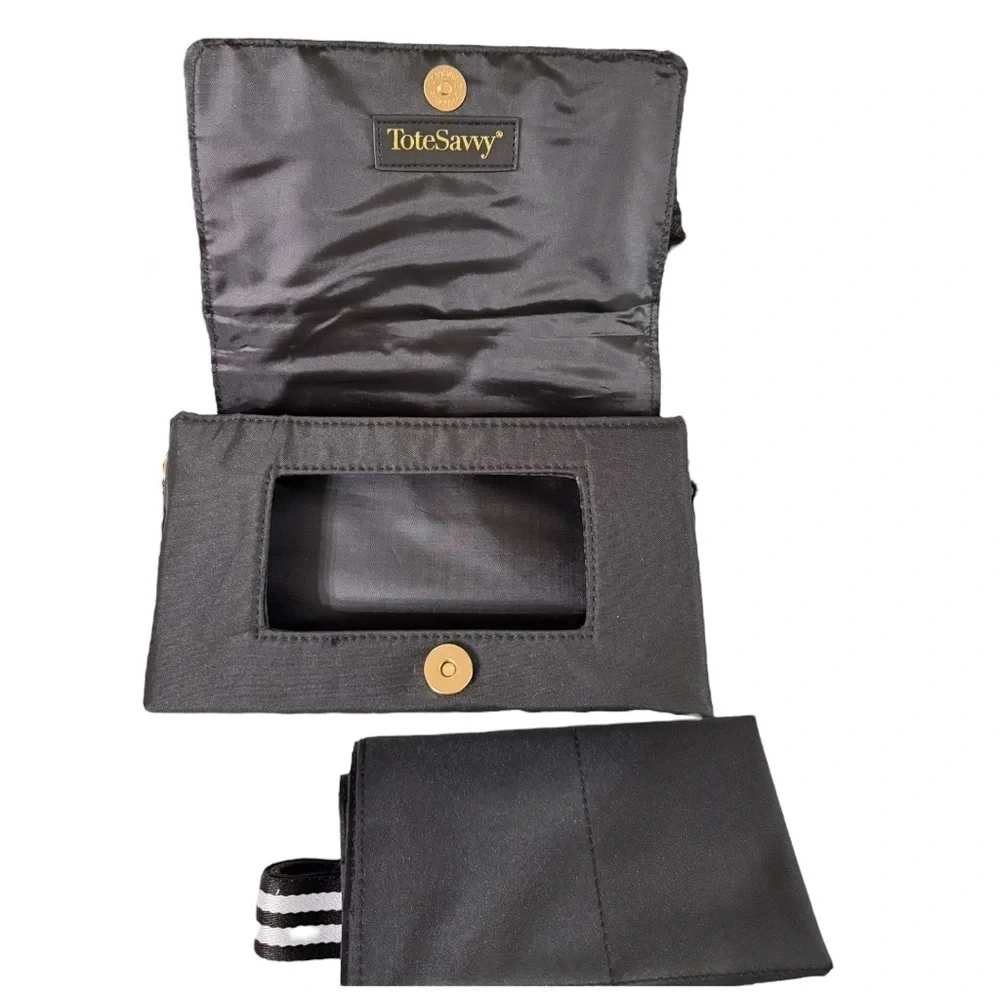 ToteSavvy Crossbody Diaper Bag – Black – Compact & Travel Friendly